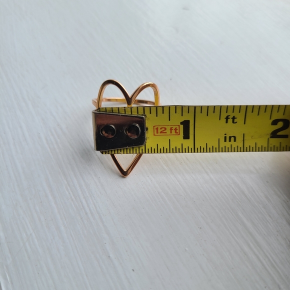 Brand New Rose Gold Peach Colored Heart Ring - Picture 5 of 7